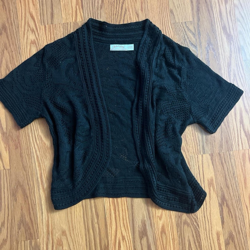 Black crochet cardigan
